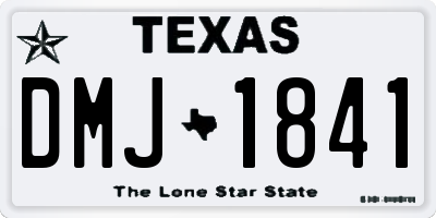 TX license plate DMJ1841