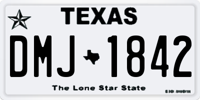 TX license plate DMJ1842