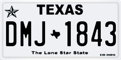 TX license plate DMJ1843
