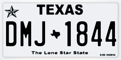 TX license plate DMJ1844