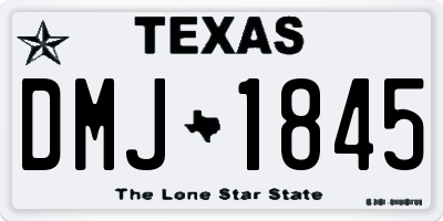 TX license plate DMJ1845