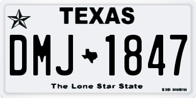 TX license plate DMJ1847