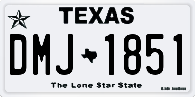 TX license plate DMJ1851