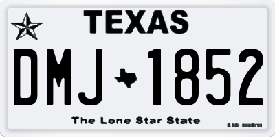 TX license plate DMJ1852