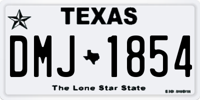 TX license plate DMJ1854
