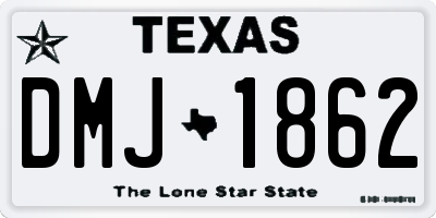 TX license plate DMJ1862