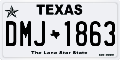 TX license plate DMJ1863