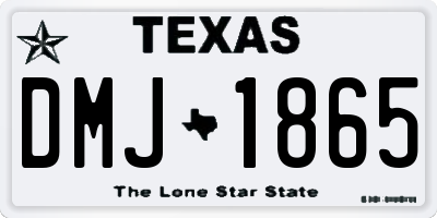 TX license plate DMJ1865