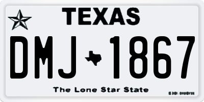 TX license plate DMJ1867