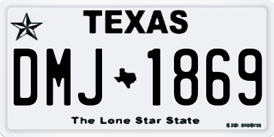 TX license plate DMJ1869
