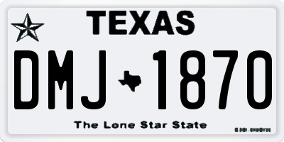 TX license plate DMJ1870