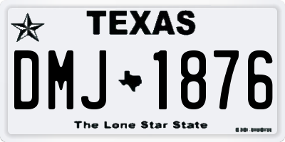 TX license plate DMJ1876