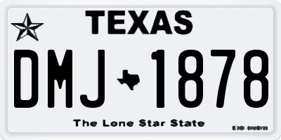 TX license plate DMJ1878