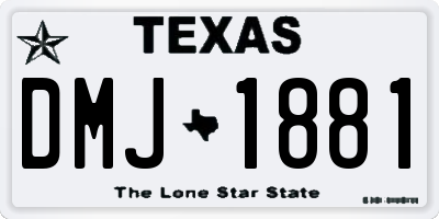 TX license plate DMJ1881