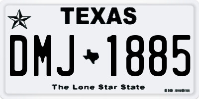 TX license plate DMJ1885