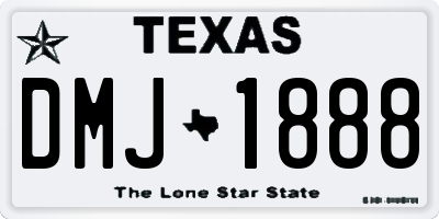 TX license plate DMJ1888