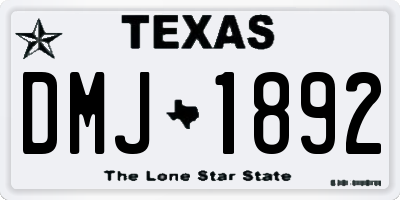 TX license plate DMJ1892