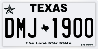 TX license plate DMJ1900