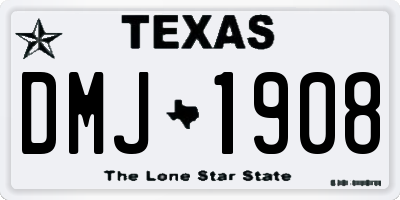 TX license plate DMJ1908