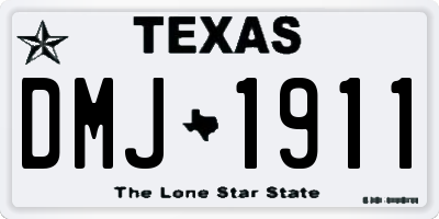 TX license plate DMJ1911