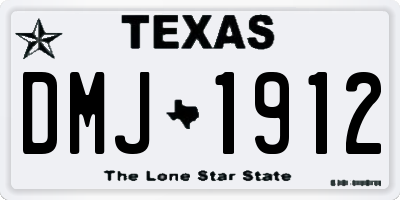 TX license plate DMJ1912