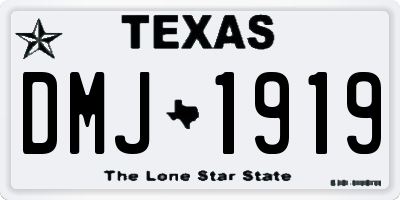 TX license plate DMJ1919