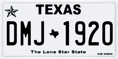 TX license plate DMJ1920