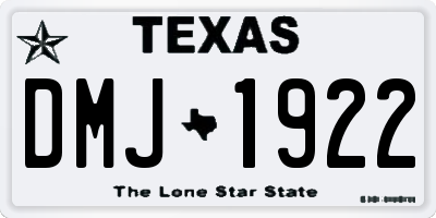 TX license plate DMJ1922