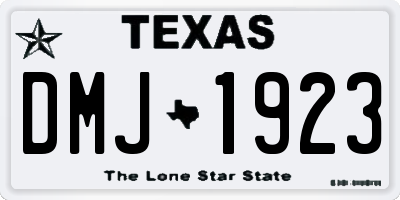 TX license plate DMJ1923