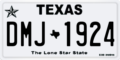 TX license plate DMJ1924