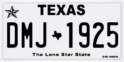 TX license plate DMJ1925