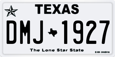 TX license plate DMJ1927