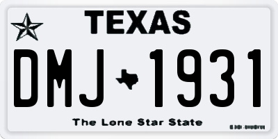 TX license plate DMJ1931