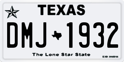 TX license plate DMJ1932