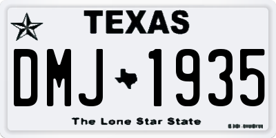 TX license plate DMJ1935