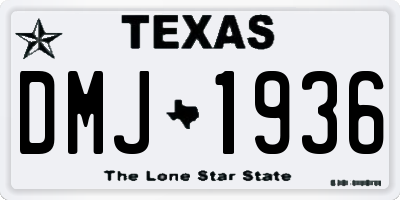 TX license plate DMJ1936