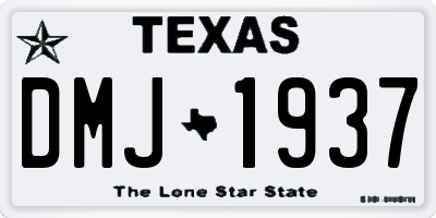 TX license plate DMJ1937