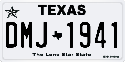 TX license plate DMJ1941