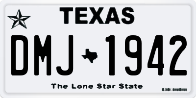 TX license plate DMJ1942