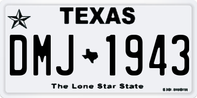 TX license plate DMJ1943