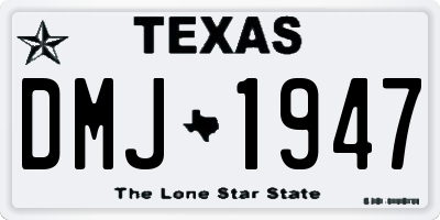 TX license plate DMJ1947