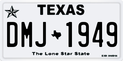 TX license plate DMJ1949