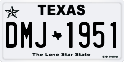 TX license plate DMJ1951