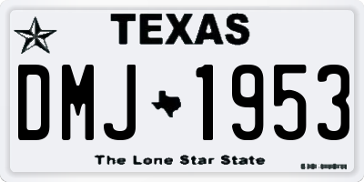 TX license plate DMJ1953