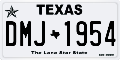 TX license plate DMJ1954