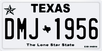 TX license plate DMJ1956