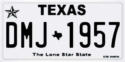 TX license plate DMJ1957