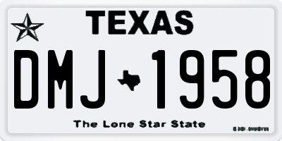 TX license plate DMJ1958