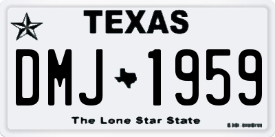 TX license plate DMJ1959