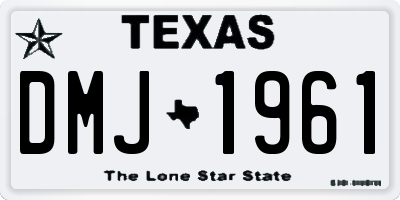 TX license plate DMJ1961